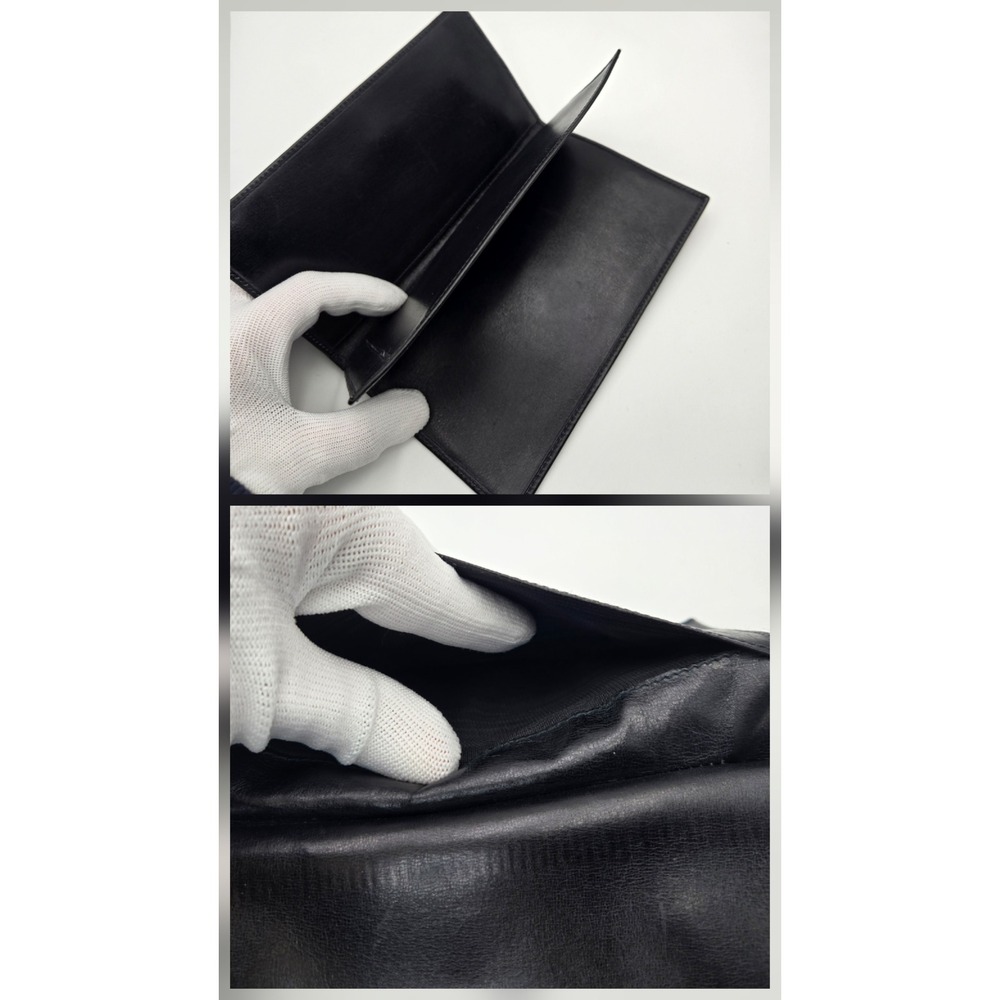Vintage Gucci Horsebit Long Wallet Black Leather Mixed Metal Hardware Italy - Picture 7 of 12
